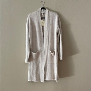 Elegant Cream Open-Front Cardigan